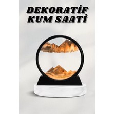 Nemere İthalat 7 Inç Mavi Orta Boy Dekoratif Yuvarlak Şık Kum Tablosu Modern Dekoratif Süs Nemere Ithalat