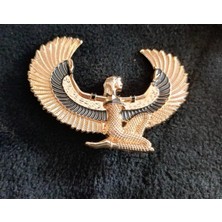 Antik Mısıresintilikanatlı Kadınfigürlü Broş-Retro Tasarım