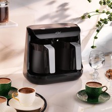 Schafer 40 Yıl Çift Cezve Siyah Kahve Makinesi 8 Fincan Kapasite Sesli İkaz ve Gizli Rezistans