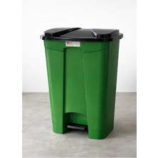 Afacan Aform Yeşil Köşeli Pedallı Tekerlekli Çöp Konteyneri 85 Lt
