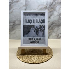 Atelier Baskı Kişiye Özel Gazete Manşeti Evlilik Tablosu - Çerçeveli 21X30 cm