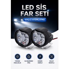 Sviesa 6 LED Gündüz Farı 12V Uyumlu Su Geçirmez IP65 Beyaz Işık Sis Farı Yardımcı LED Far 2’li Set