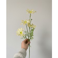 Bakburaya Yapay Çiçekçilik 1 Adet 75 cm 4 Kafalı Sarı Papatya Gelincik Çiçeği Ev Vazo Dekor Süsü