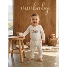 Vavbaby 2li Desenli %100 Pamuklu Kız Bebek Body Pantolon Takım-Lale