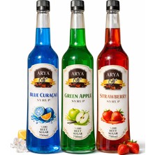 Arya Coffee Blue Curaçao - Yeşil Elma - Çilek Şurubu 3 x 750 ml