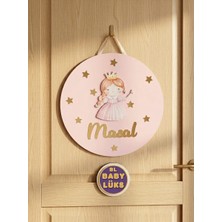 BL Baby Lüks El Yapımı Isme Özel Yuvarlak Bebek Kapı Süsü, Hastane Süsü, Bebek Isimlik