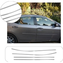 Brsplast Toyota Corolla Uyumlu 2013-2019 Krom Cam Çıtası 4 Parça Paslanmaz Çelik
