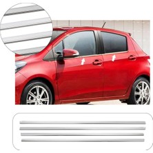Brsplast Toyota Yaris Uyumlu 2006-2012 Krom Cam Çıtası 4 Parça Paslanmaz Çelik