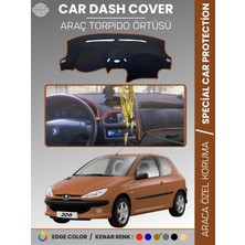 E-BİZ Peugeot 206 Büyük Ekran (1998-2003) Torpido Örtüsü Ön Göğüs Torpido Koruma Birebir Uyum Kaymaz