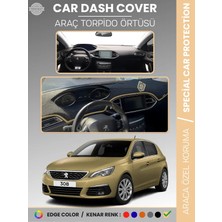 E-BİZ Peugeot 308 (2020+) Torpido Örtüsü Ön Göğüs Koruma Torpido Koruma Birebir Uyum Kaymaz Özel Kesim