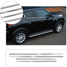 Brsplast Nissan Juke Uyumlu 2010 ve Üzeri Krom Cam Çıtası 4 Parça Paslanmaz Çelik