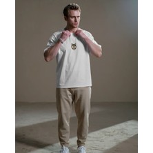 Muhtar Store Husky Köpek Baskılı Unisex Oversize Tişört – Minimal Sevimli Husky Tasarım