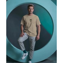 Muhtar Store Husky Köpek Baskılı Unisex Oversize Tişört – Minimal Sevimli Husky Tasarım