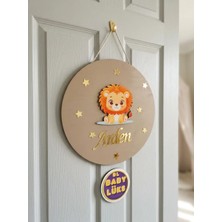 BL Baby Lüks El Yapımı Isme Özel Yuvarlak Bebek Kapı Süsü, Hastane Süsü, Bebek Isimlik