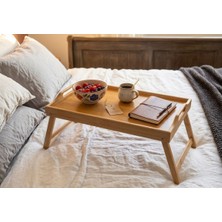 Hanım Ev Katlanır Ayaklı Bambu Yatak Keyif Tepsisi (47CM*27,5CM), Portatif Tepsi