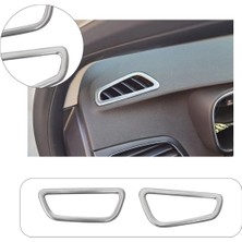 Brsplast Renault Megane Uyumlu 2016-2020 Krom Havalandırma Çerçevesi Üst Konsol 2 Parça Paslanmaz Çelik