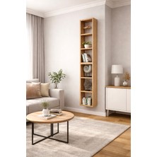 Dekormer Design Duvar Rafı Kitaplık Dikey Hediye Rafı Mobilya Takım Atlantik Çam