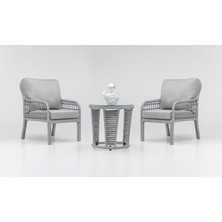 Gardemo Ege Bahçe Mobilyası 1+1+Orta Sehpa Rattan Bahçe Takımı Teras Bahçe Balkon Mobilyası