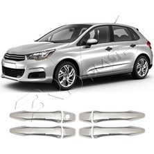 Brsplast Citroen C4 Uyumlu 2010-2020 Krom Kapı Kolu 4 Kapı Paslanmaz Çelik