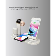 Ethab Ticaret Apple Uyumlu Kablosuz Şarj Istasyonu 4 Cihaz Destekli ve Hızlı Şarjlı - GL002V-7MISW7