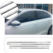 Brsplast Volkswagen Jetta Uyumlu 2011 ve Üzeri Krom Cam Çıtası 4 Parça Paslanmaz Çelik
