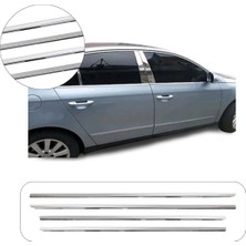 Brsplast Volkswagen Passat B6 Uyumlu 2005-2012 Krom Cam Çıtası 4 Parça Paslanmaz Çelik