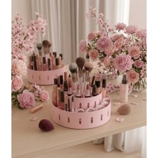 Aplus design Çok Amaçlı Makyaj Masası Organizeri - Fırça, Ruj ve Göz Farı Bölmeli Düzenleyici Ünite - Pudra