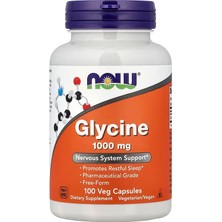 Now Foods Glycine Brain Nervous System Support Amino Acids 1,000 Mg 100 Veg Capsules