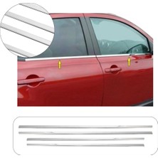 Brsplast Nissan Qashqai Uyumlu 2010-2017 Krom Cam Çıtası 4 Parça Paslanmaz Çelik