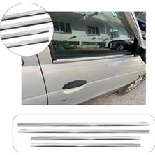 Brsplast Renault Megane 1 Uyumlu 1996-2004 Krom Cam Çıtası 4 Parça Paslanmaz Çelik