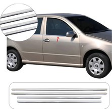 Brsplast Skoda Fabia Uyumlu 2000-2007 Krom Cam Çıtası 4 Parça Paslanmaz Çelik
