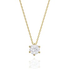 Mute Jewelry 925 Ayar Gümüş Tek Taş Kolye