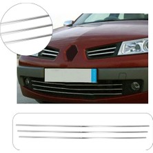 Brsplast Renault Megane 2 Uyumlu 2004-2010 Krom Krom Ön Tampon Çıtası 3 Parça Paslanmaz Çelik