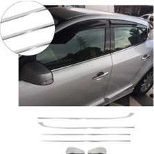 Brsplast Renault Megane 3 Hb Uyumlu 2010-2016 Krom Cam Çıtası 6 Parça Paslanmaz Çelik