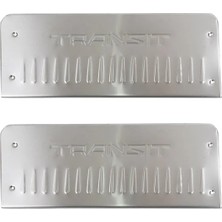 Brsplast Ford Transit Uyumlu 2014 ve Üzeri Krom Geniş Kapı Eşiği (Yazılı) 2 Parça Paslanmaz Çelik