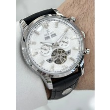 Reward Orijinal Siyah Deri Kordon Otomatik Su Geçirmez Erkek Kol Saati ILK.7661