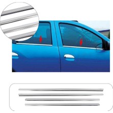 Brsplast Dacia Sandero Stepway Uyumlu 2013-2020 Krom Cam Çıtası 4 Parça Paslanmaz Çelik