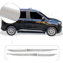 Brsplast Ford Courier Uyumlu 2023 ve Üzeri Krom Yan Kapı Çıtası 4 Parça Paslanmaz Çelik