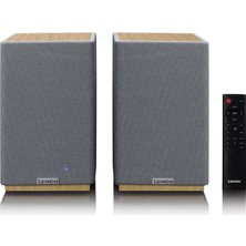 Lenco SPB-241WDGY - Hifi Stereo Bluetooth® Hoparlör Çifti - Şık Tasarımda Güçlü Ses - Ahşap/gri