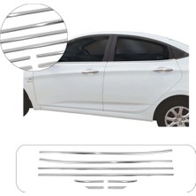 Brsplast Hyundai Accent Blue Uyumlu 2011 ve Üzeri Krom Cam Çıtası 6 Parça Paslanmaz Çelik