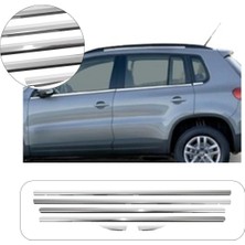 Brsplast Volkswagen Tiguan Uyumlu 2007-2015 Krom Cam Çıtası 6 Parça Paslanmaz Çelik