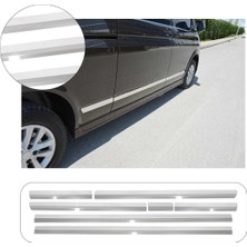 Brsplast Volkswagen Transporter T5 2003-2015 Uyumlu Uzun Şase Krom Yan Kapı Çıtası 7 Parça Paslanmaz Çelik
