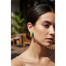 Aware Time Renkli Hasır Halka Küpe