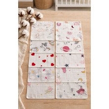 Pico Baby Pamuklu Müslin  / 10'lu Desenli / Bebek Ağız Mendili