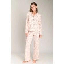 Lovely Things Rabbıt Örme Uzun Kol Gömlek Pantolon Set Pijama Takımı - Açık Pembe