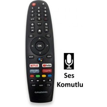 Zeyar Teknoloji Grundig Orjinal Ses Komutlu Bluetooth Android Tv Kumandası - Netflix / Youtube Tuşlu