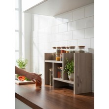 Bayhenne Ahşap Ayarlanabilir Çok Amaçlı Raf Mutfak Tezgah Üstü Düzenleyici Makyaj Organizer Banyo Kitaplık