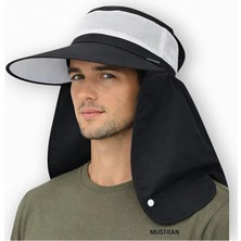 Mustran Unisex Uv Korumalı Geniş Siperli Ense Korumalı Yazlık Güneş Şapkası Plaj Tarla Günlük Yürüyüş
