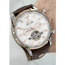 Reward Otomatik Su Geçirmez Kahverengi Deri Kordon Erkek Kol Saati ILK.7664