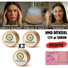 Deepsea Migren & Baş Ağrısı Için Rahatlatıcı Etki(3 Ad)Doğal Kristal Mentol Masaj TAŞI-125G Hmd Sabun Hediye